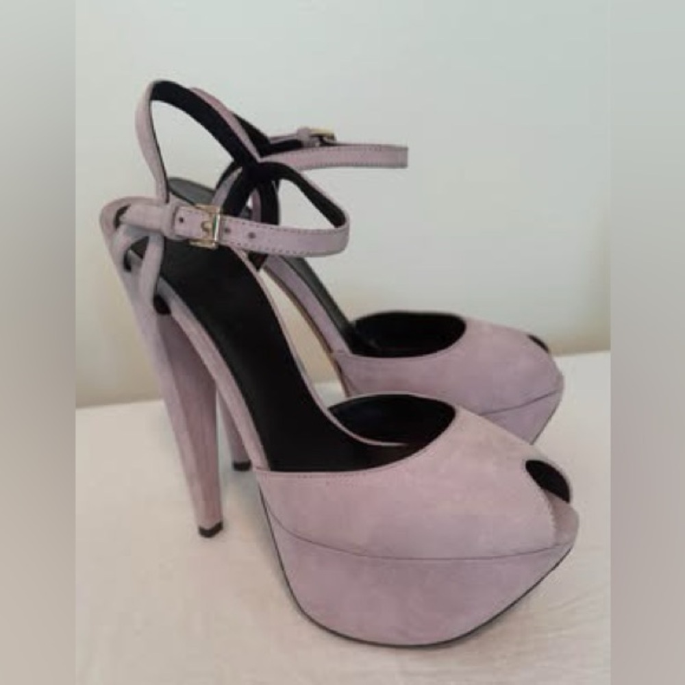 Lavender Platform Heels pumps peep toe stilettos purple size‎ 7